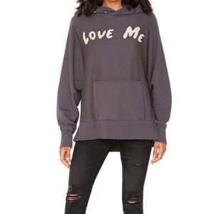 Sandrine Rose x Free People French Terry Cloth Love Me Hoodie Gray Size S - NWT